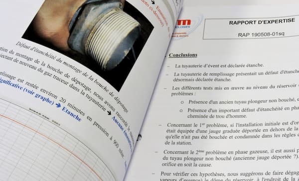 Rapport d'expertise de test d'étanchéité